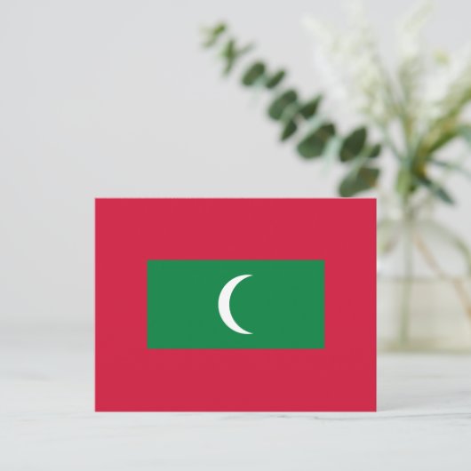 Maldiven vlag briefkaart (Staand voorkant)