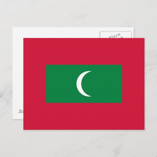 Maldiven vlag briefkaart (Voorkant / Achterkant)