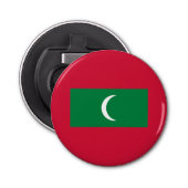 Maldiven vlag button flesopener (Voorkant)