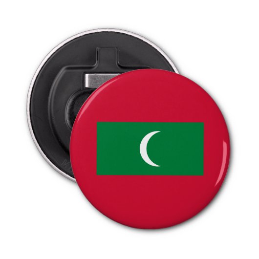 Maldiven vlag button flesopener (Voorkant)