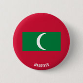 Maldiven Vlag Cute Patriotic Ronde Button 5,7 Cm (Voorkant)