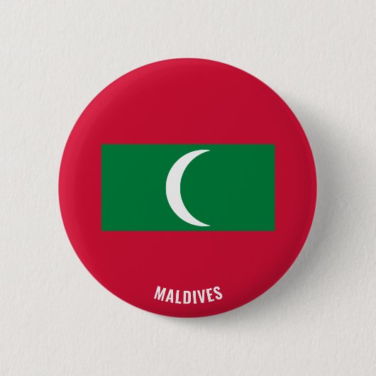 Maldiven Vlag Cute Patriotic Ronde Button 5,7 Cm (Voorkant)