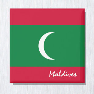 Maldiven vlag en Aziatische vakantie- en sportfans Magneet