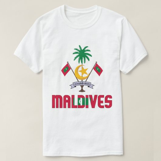 Maldiven vlag en wapenschild t-shirt (Design voorkant)