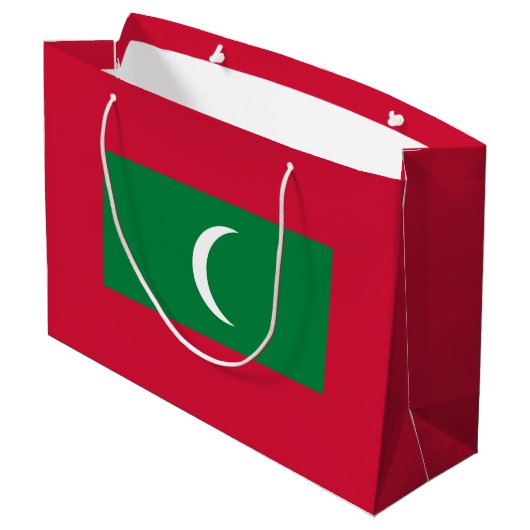 Maldiven vlag groot cadeauzakje (Achterkant Gekanteld)