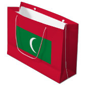 Maldiven vlag groot cadeauzakje (Voorkant Gekanteld)