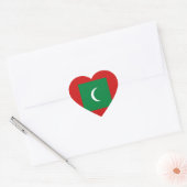 Maldiven Vlag Hart Sticker (Envelop)