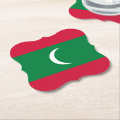 Maldiven vlag kartonnen onderzetters (Gekanteld)