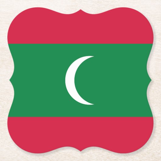 Maldiven vlag kartonnen onderzetters (Voorkant)