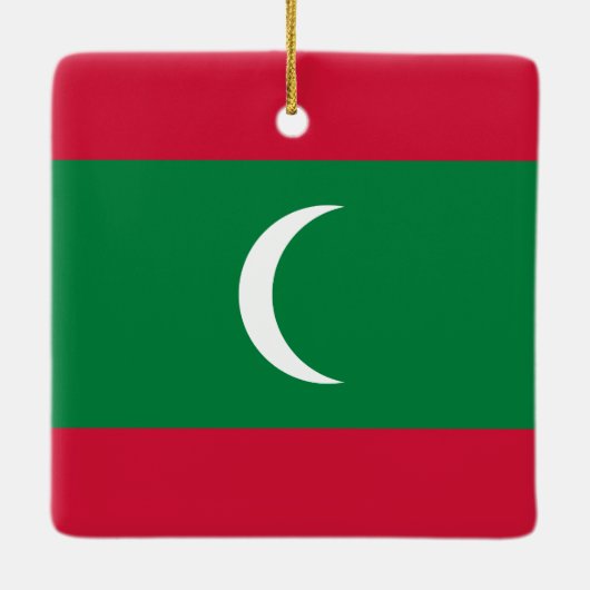 Maldiven vlag keramisch ornament (Achterkant)