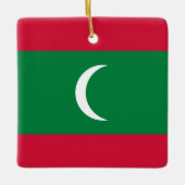 Maldiven vlag keramisch ornament (Voorkant)