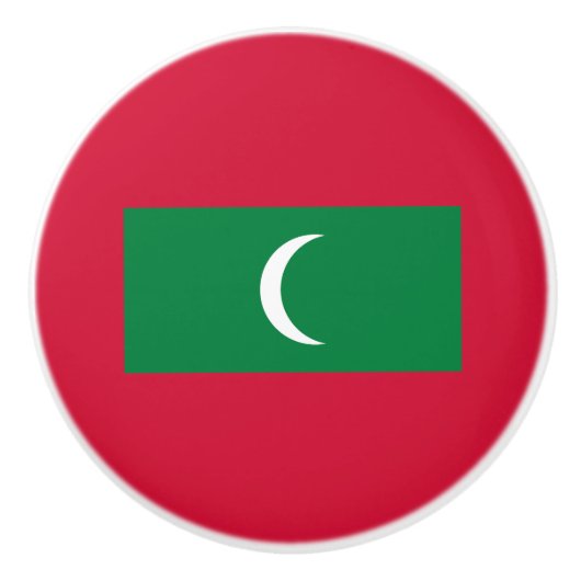 Maldiven vlag keramische knop (Voorkant)