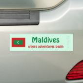 Maldiven Vlag + Landkaart Bumpersticker (Op auto)