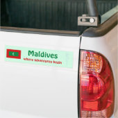 Maldiven Vlag + Landkaart Bumpersticker (Op Truck)