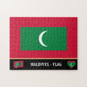 Maldiven Vlag & Maldiven Land/Malediven Legpuzzel (Horizontaal)