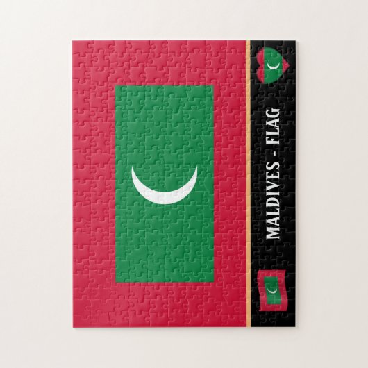 Maldiven Vlag & Maldiven Land/Malediven Legpuzzel (Verticaal)