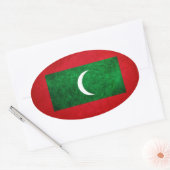 Maldiven vlag ovale sticker (Envelop)