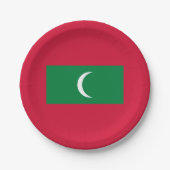Maldiven vlag papieren bordje (Voorkant)