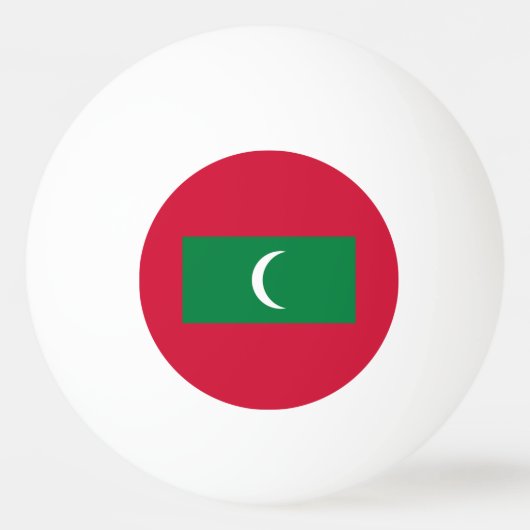 Maldiven vlag pingpongbal (Voorkant)