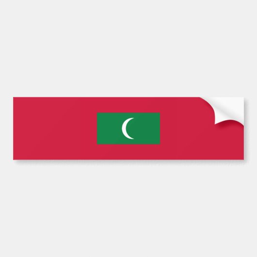 Maldiven vlag (Republiek der Maldiven) Bumpersticker (Voorkant)