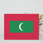 Maldiven vlag (Republiek der Maldiven) Kaart (Staand voorkant)