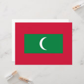 Maldiven vlag (Republiek der Maldiven) Kaart (Voorkant / Achterkant in situ)