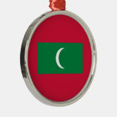 Maldiven vlag (Republiek der Maldiven) Metalen Ornament (Rechts)