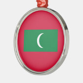 Maldiven vlag (Republiek der Maldiven) Metalen Ornament (Links)