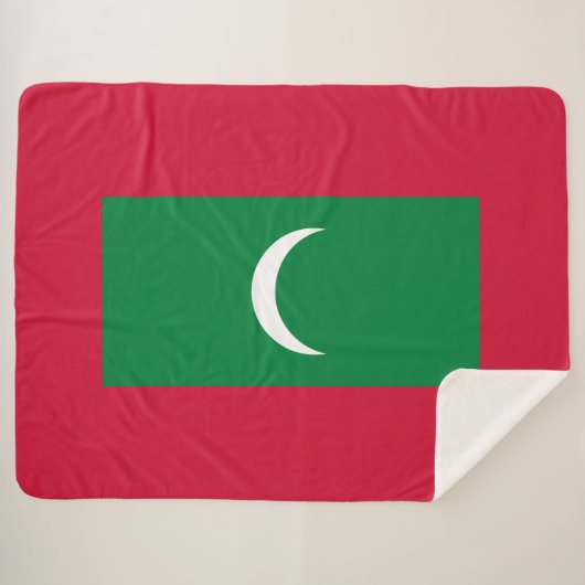 Maldiven vlag (Republiek der Maldiven) Sherpa Deken (Voorkant (horizontaal))