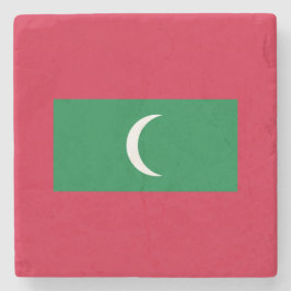 Maldiven vlag (Republiek der Maldiven) Stenen Onderzetter