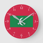 Maldiven vlag ronde klok (Voorkant)