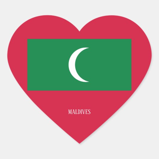 Maldiven Vlag Splendid Patriotic Hart Sticker (Voorkant)