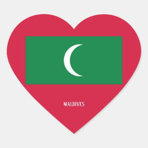 Maldiven Vlag Splendid Patriotic Hart Sticker