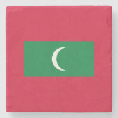 Maldiven vlag stenen onderzetter (Voorkant)