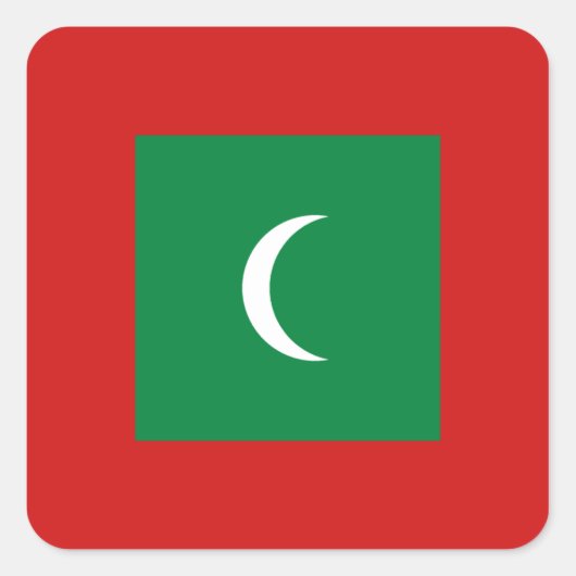 Maldiven Vlag Sticker (Voorkant)