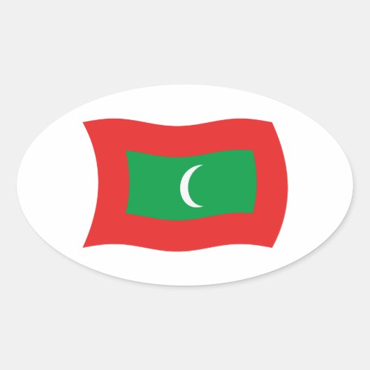 Maldiven Vlag Sticker (Voorkant)