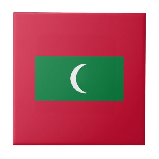Maldiven vlag tegeltje (Voorkant)