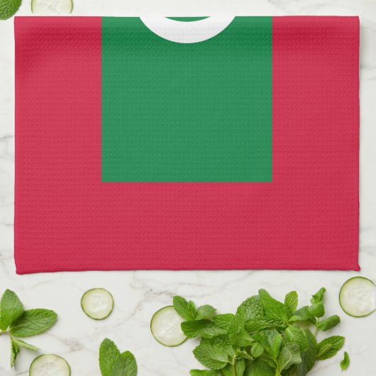 Maldiven vlag theedoek (Gevouwen)