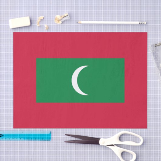 Maldiven vlag tissuepapier (Craft)