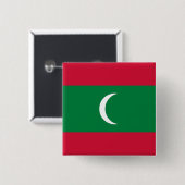 Maldiven vlag vierkante button 5,1 cm (Voorkant /achterkant)
