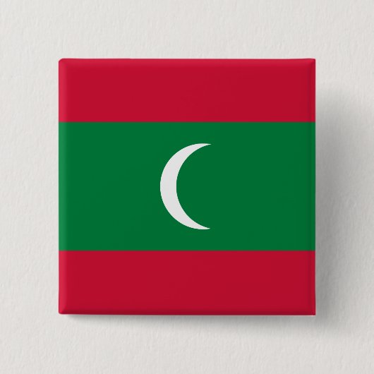 Maldiven vlag vierkante button 5,1 cm (Voorkant)