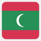 Maldiven vlag vierkante sticker (Voorkant)