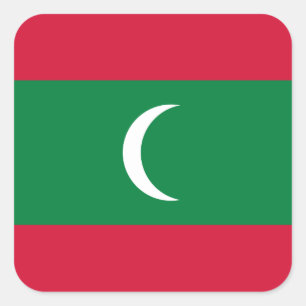 Maldiven vlag vierkante sticker