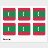 Maldiven vlag vierkante sticker (Vel)