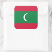 Maldiven vlag vierkante sticker (Tas)