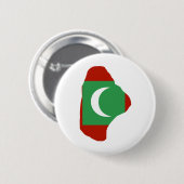 Maldiven Vlaggenkaart, volledige grootte Ronde Button 5,7 Cm (Voorkant /achterkant)