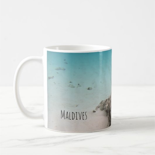 Maldiven White Sand Lagoon Coral Fish Souvenir Koffiemok (Links)