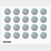 Maldiven Zee Waves Zand Blank Sjabloon Natuur Ronde Sticker (Vel)