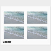 Maldiven Zee Waves Zand Natuur Blanco Sjabloon Rechthoekige Sticker (Vel)