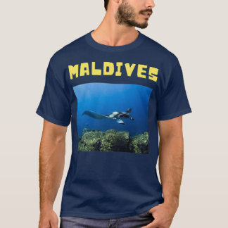Maldives cute manta ray diving t-shirt